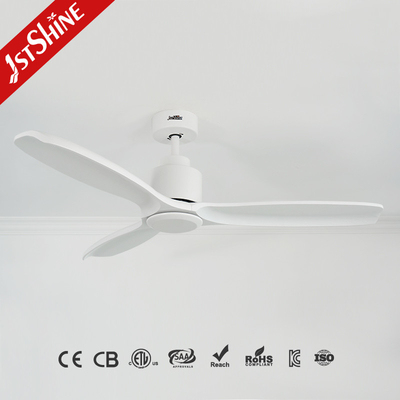 Modern White Indoor Solid Wood Ceiling Fan With Remote Control DC Motor