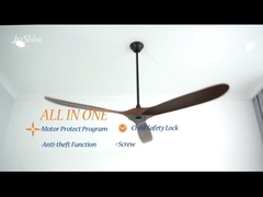 Uzaktan Kumandalı Sessiz DC Motorlu 70 İnç 3 Masif Ahşap Tavan Vantilatörü