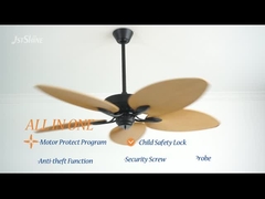 Tropikal Stil tavan vantilatörü 56 inç dc motor 5 kanat uzaktan kumandalı tavan vantilatörü