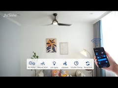 52 inç siyah uzaktan kumandalı LED tavan fanı Abs bıçağı Fısıltı sessiz motoru