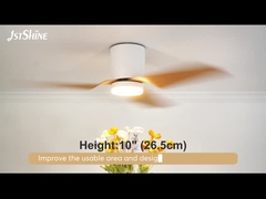 Yumuşatıcı LED Işık Işık Ahşap Blade DC Motorlu Plastik Tavan Ventilatörü