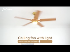 52 inç uzaktan LED tavan fan ışığı Ahşap Abs Blade 18w LED ışık