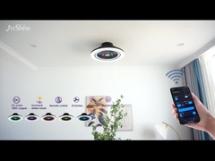 Yatak Odası Bladeless Fan RGB Light Akıllı APP Siyah Modern Küçük Boyutlu Çok Renkli