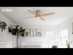 Led Düşük Profil Yatak Odası Mdf Blade Sessiz DC Motoru ile Uzaktan Tavan Ventilatörü