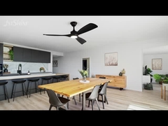 2in1 Çatı Ventilatörü Işık DC Motorlu Yüksek Hızlı Siyah Akıllı Ventilatör