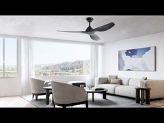 52 inç mat siyah DC tavan fanı pürüzsüz ABS bıçakları uzaktan kumanda