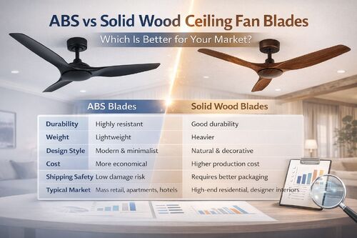 Son şirket haberleri ABS ve Masif Ahşap Tavan Vantilatörü Kanatları: Pazarınız için Hangisi Daha İyi?