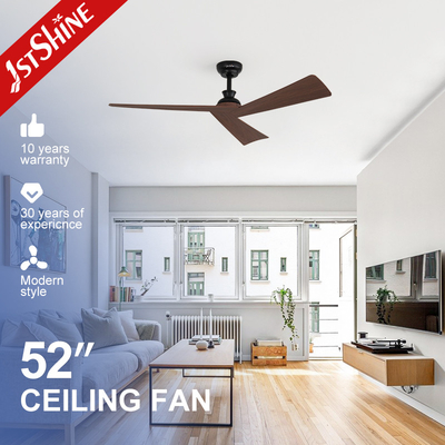 Kalite  Lower Noise Sleek Black Ceiling Fan with Dark Wood Grain Blades and Remote Control Switch Type fabrika