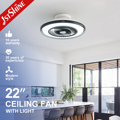 Kalite  22 Inches Flush Mount Led Bladeless Ceiling Fan Low Profile Dimming Light fabrika