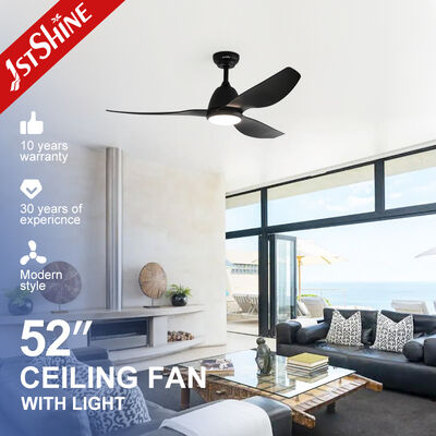 Kalite 52 inç Mat Siyah Modern Tavan Ventilatörü LED Işık ve Sessiz DC Motoru fabrika