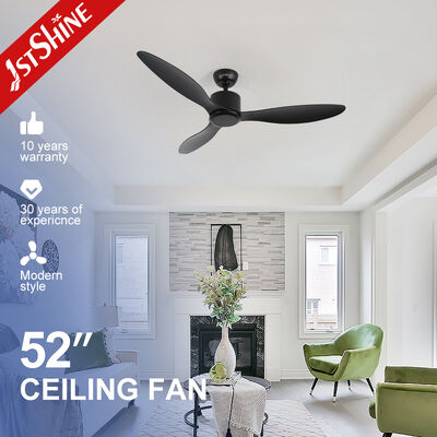 Kalite Modern Minimalist Tasarım için Sessiz DC Motoru ve 3 ABS Kılıçlı 52 Inç Siyah Tavan Ventilatörü fabrika