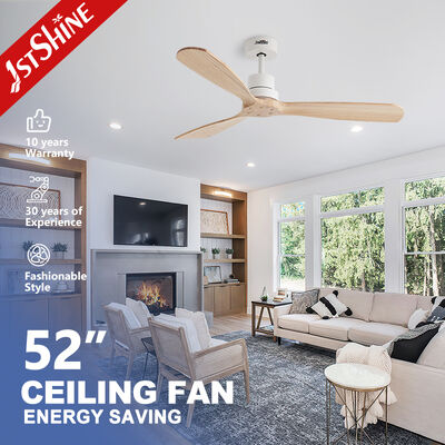 Kalite 52 İnç DC Motorlu ve Masif Ahşap Kanatlı Modern İç Mekanlar İçin Masif Ahşap Tavan Vantilatörü fabrika
